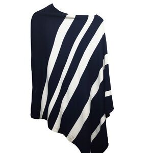 Chico's Navy and White Striped Poncho Top